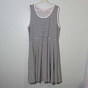 Striped sleeveless dress.  Blue/white, size 3XL.